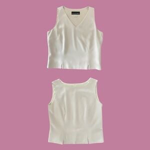 Two Elegant Cream Sleeveless Tops